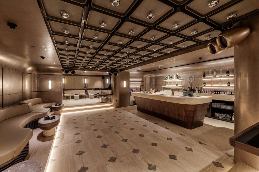 Travertin, der
Räume prägt:
das Arlberg Club
House